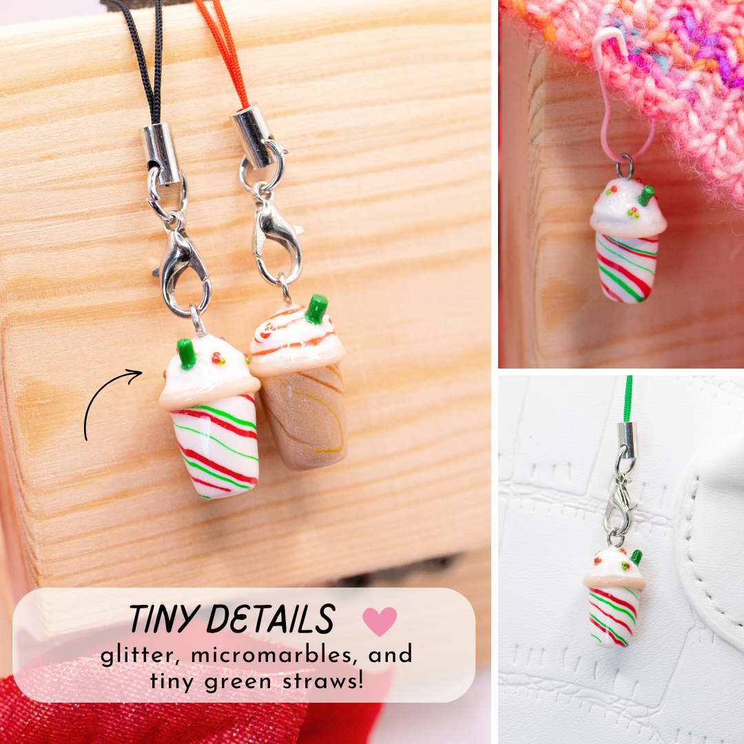 Holiday Frappuccino Clay Charm | Stitch Marker