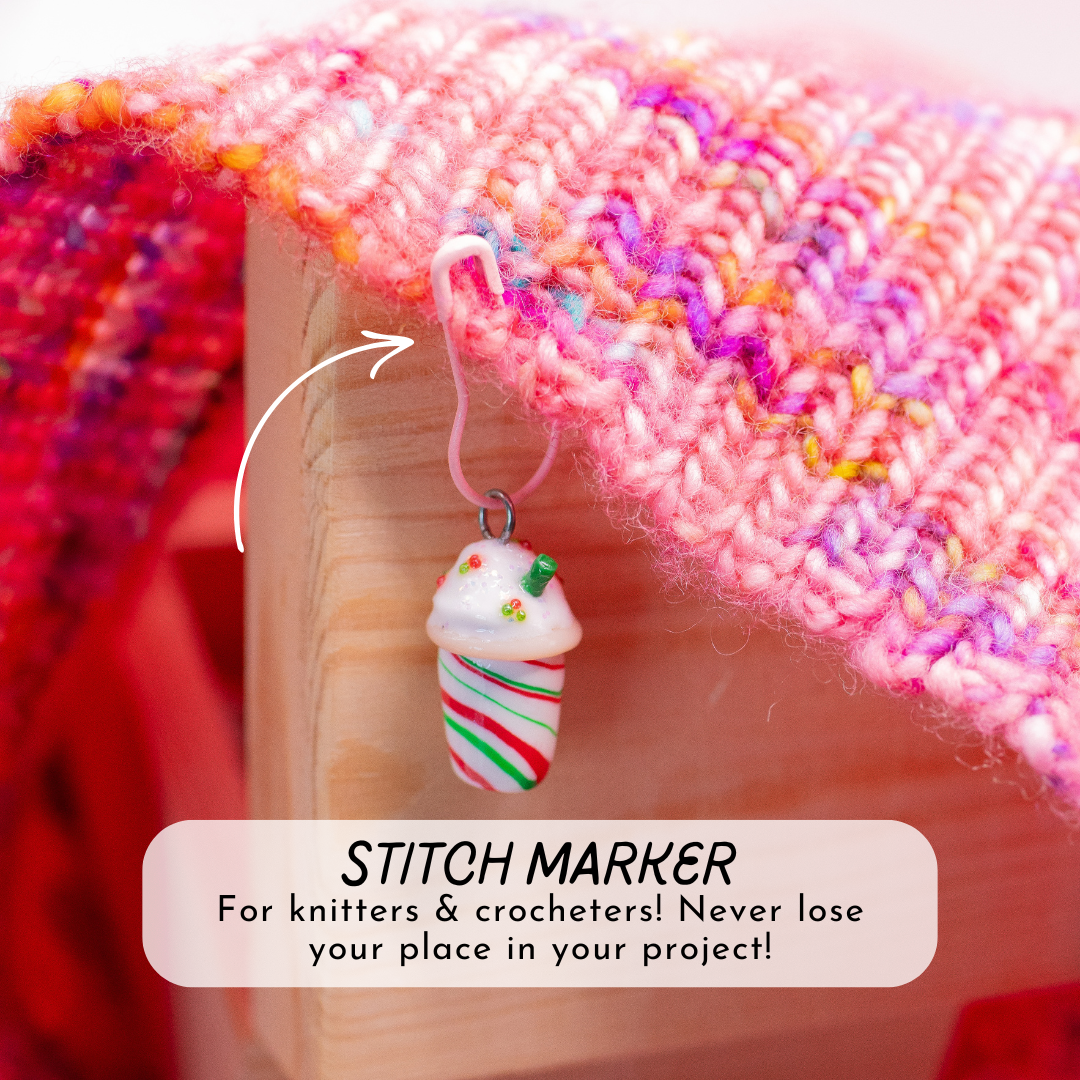 Holiday Frappuccino Clay Charm | Stitch Marker