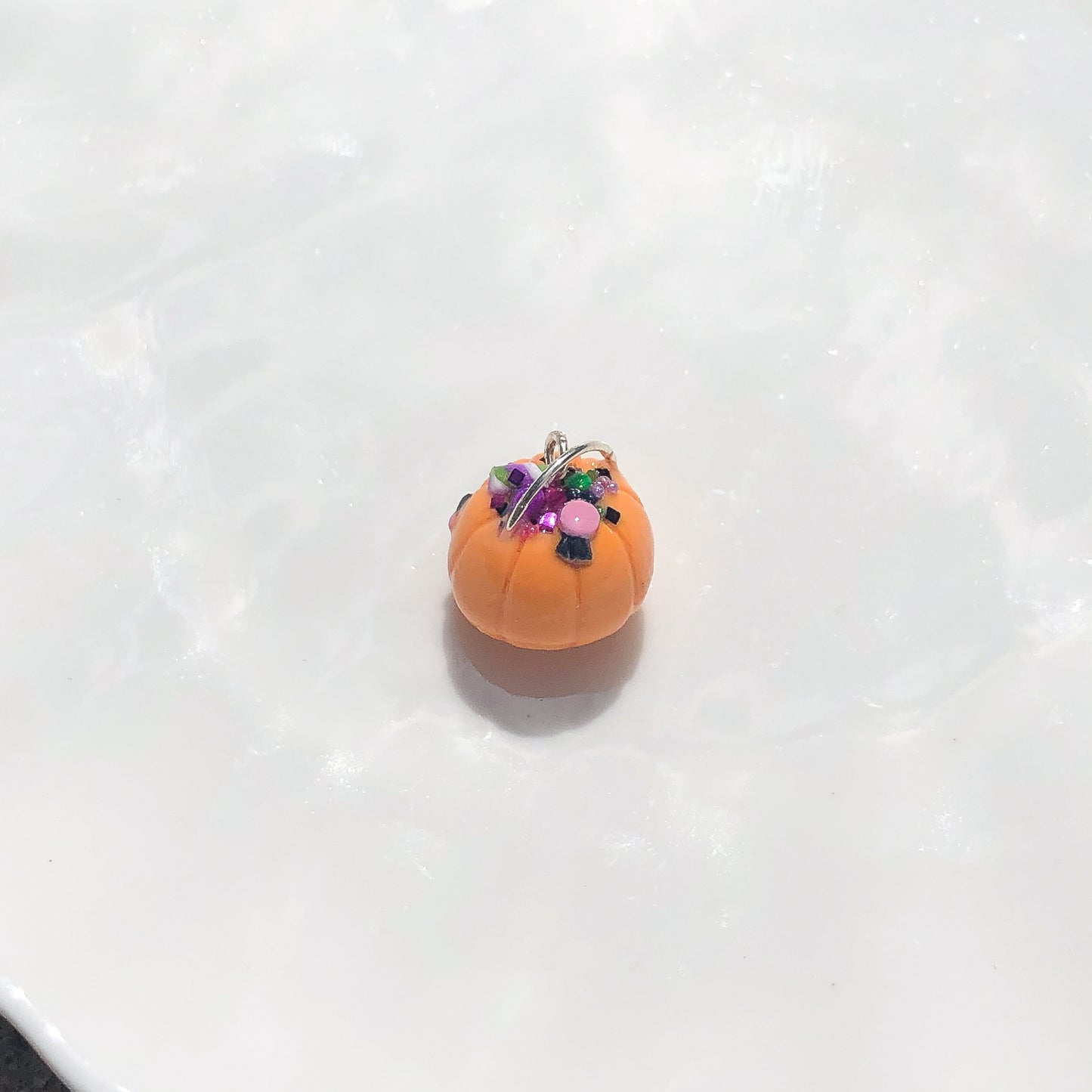 Jack-o-Lantern Polymer Clay Charm