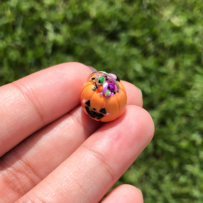 Jack-o-Lantern Polymer Clay Charm