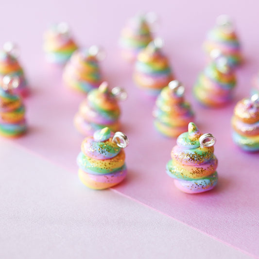 Rainbow Unicorn Poop Polymer Clay Charm