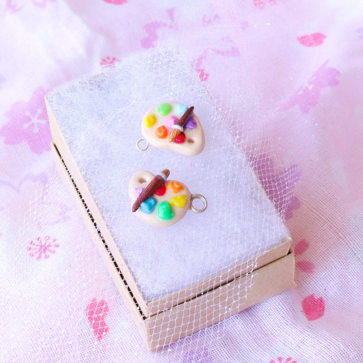 Rainbow Paint Palette Polymer Clay Charm