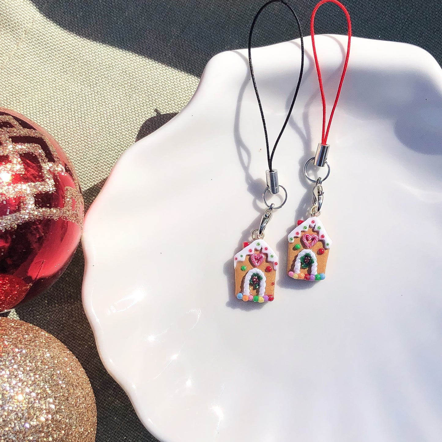 Gingerbread Gumdrop House Polymer Clay Charm