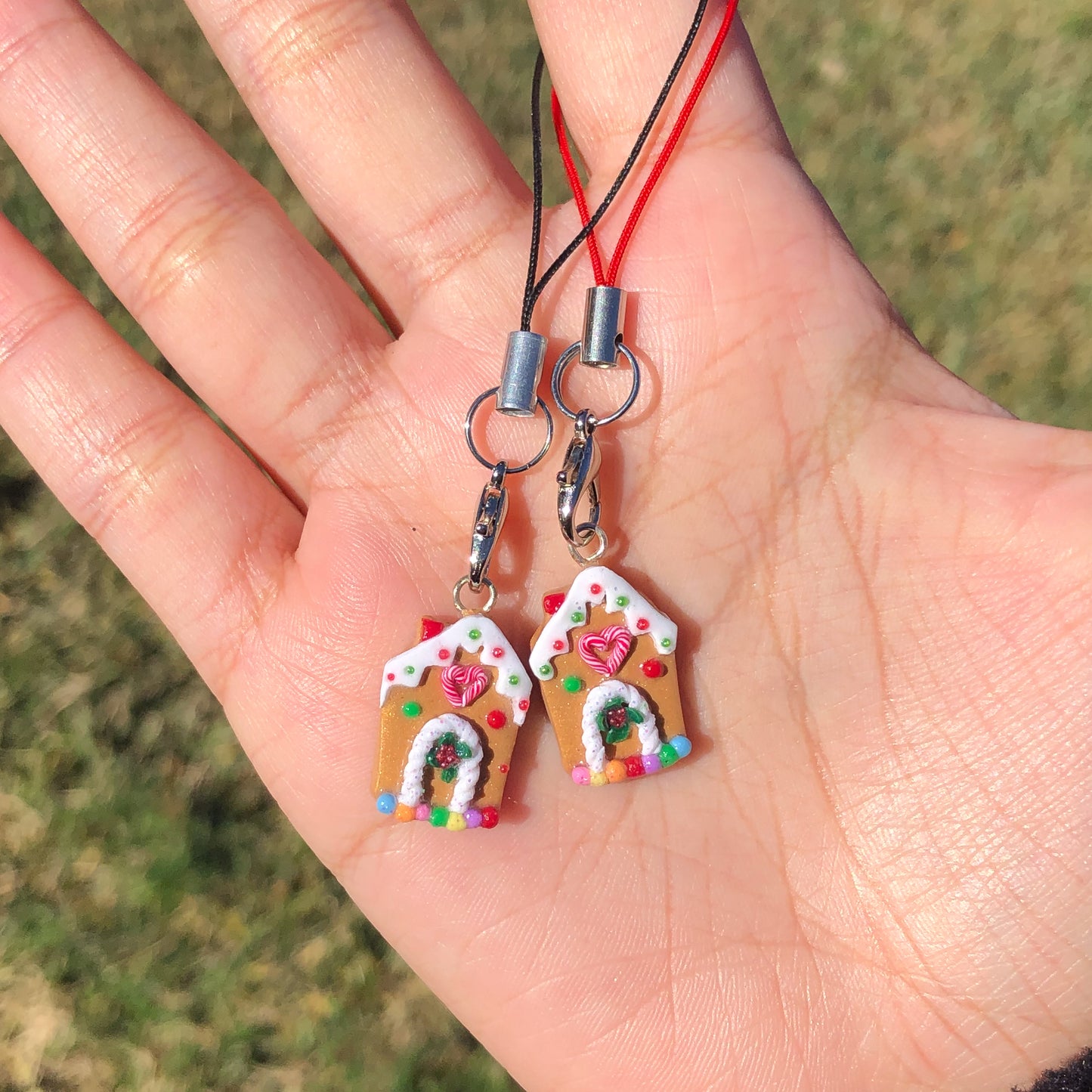 Gingerbread Gumdrop House Polymer Clay Charm