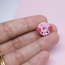 Load image into Gallery viewer, Axolotl Donut Polymer Clay Charm

