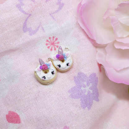 Unicorn Donut Polymer Clay Charm