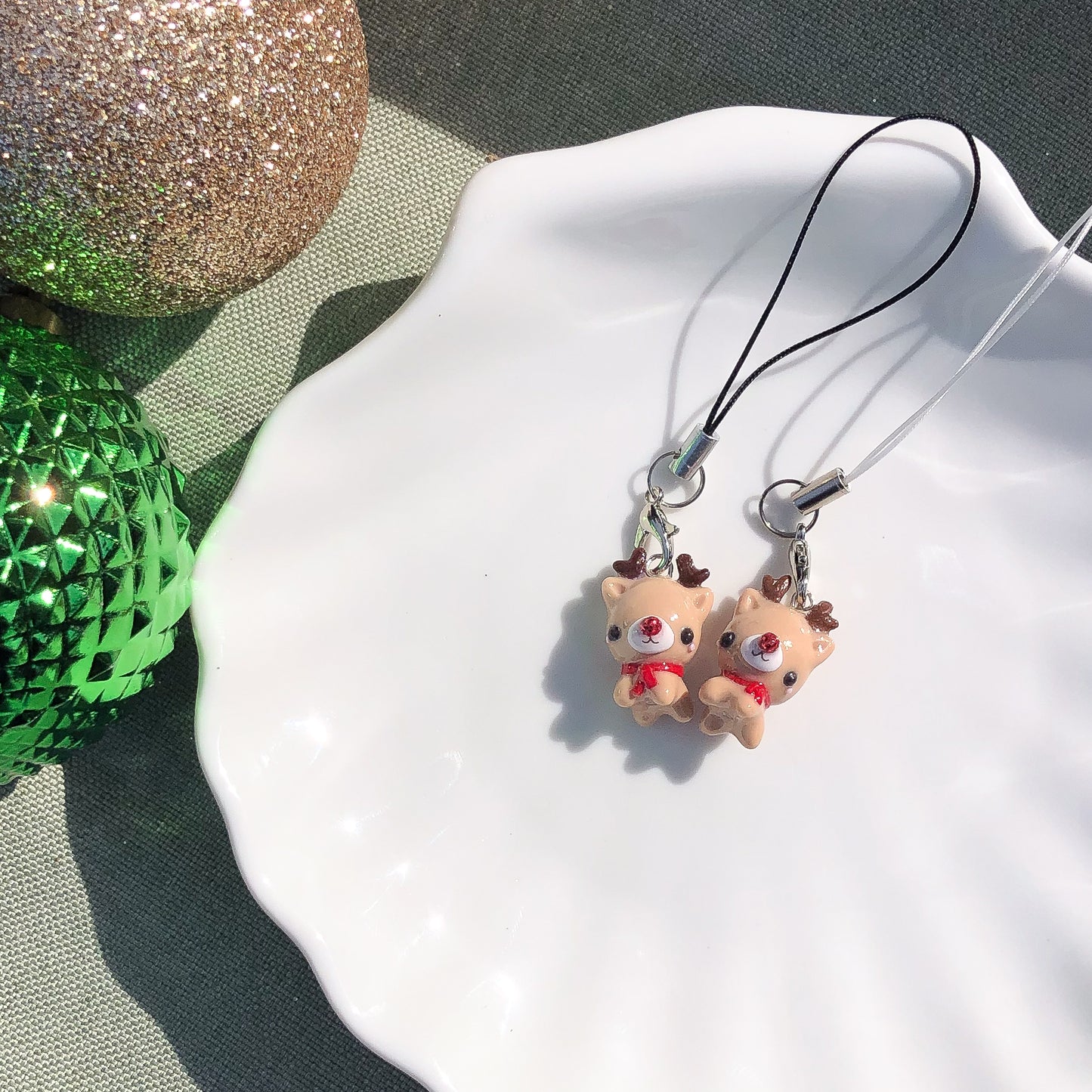 Rudolph the Red Nosed Reindeer Polymer Clay Charm