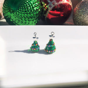 Christmas Tree Polymer Clay Charm - Silver Star (2 sizes available)