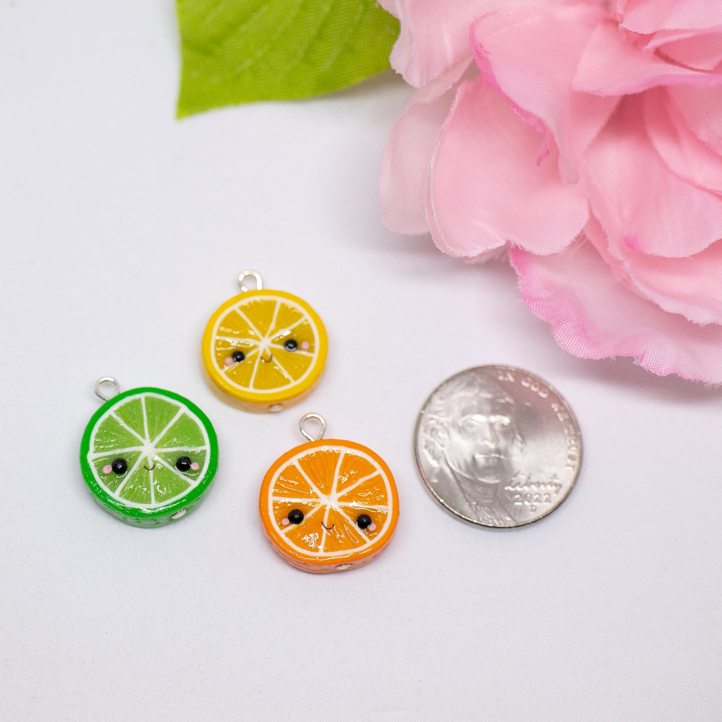 Lemon Lime Orange Matching Friendship Polymer Clay Charms (3 styles available)