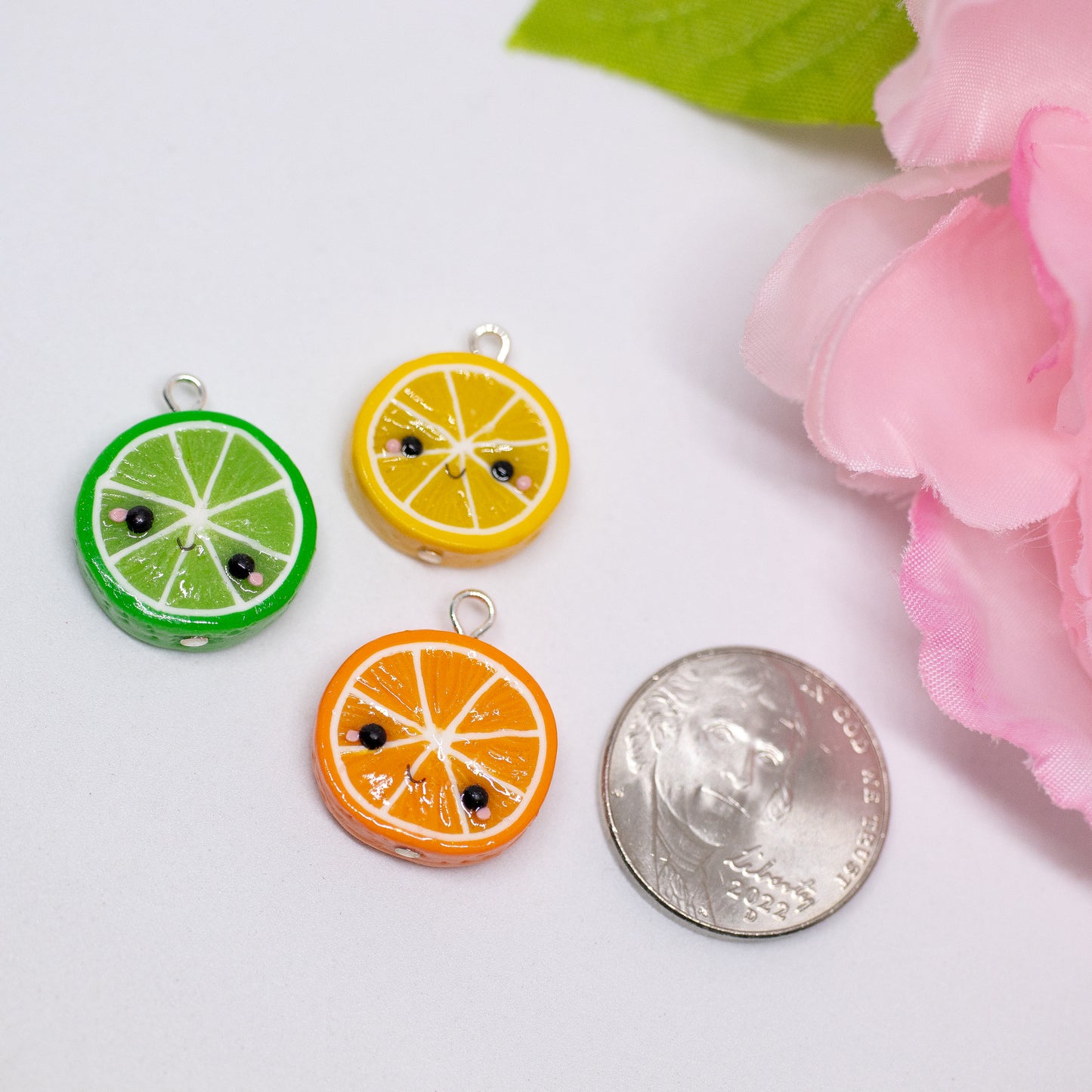 Lemon Lime Orange Matching Friendship Polymer Clay Charms (3 styles available)