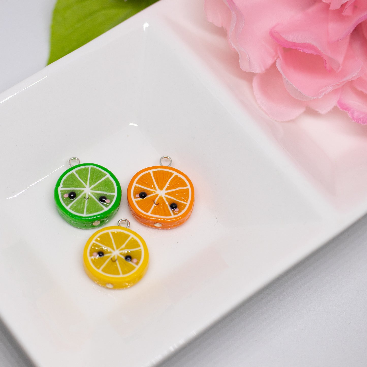 Lemon Lime Orange Matching Friendship Polymer Clay Charms (3 styles available)