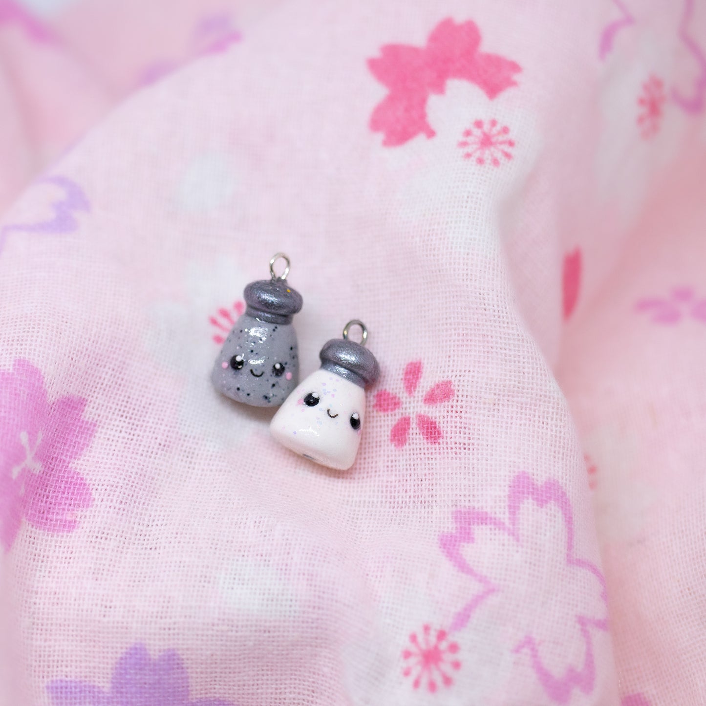 Salt and Pepper Shakers Matching Friendship Polymer Clay Charms