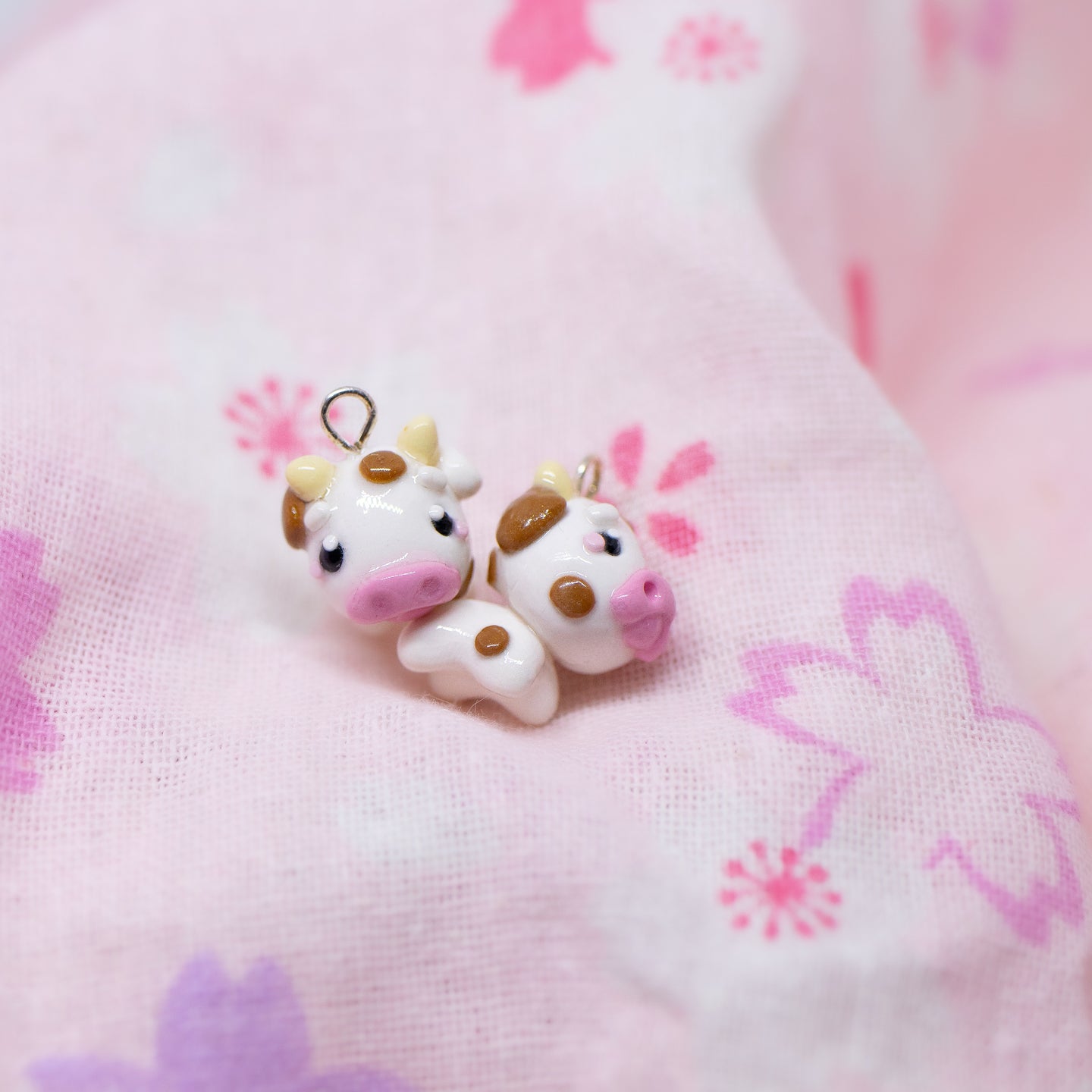 Brown Spots Cow Polymer Clay Charm