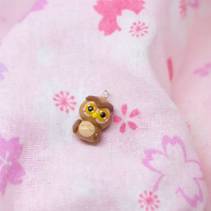 Brown Owl Polymer Clay Charm