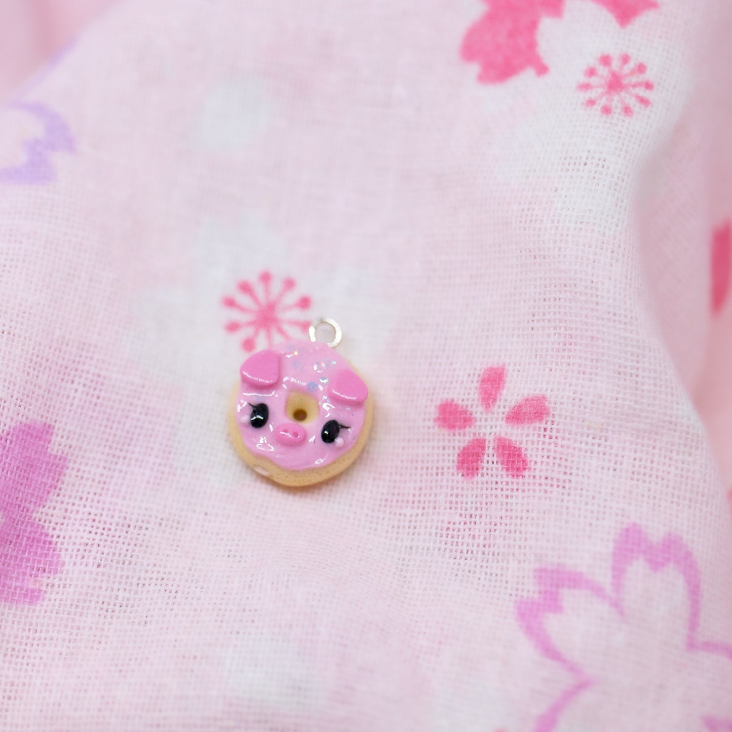 Pig Donut Polymer Clay Charm