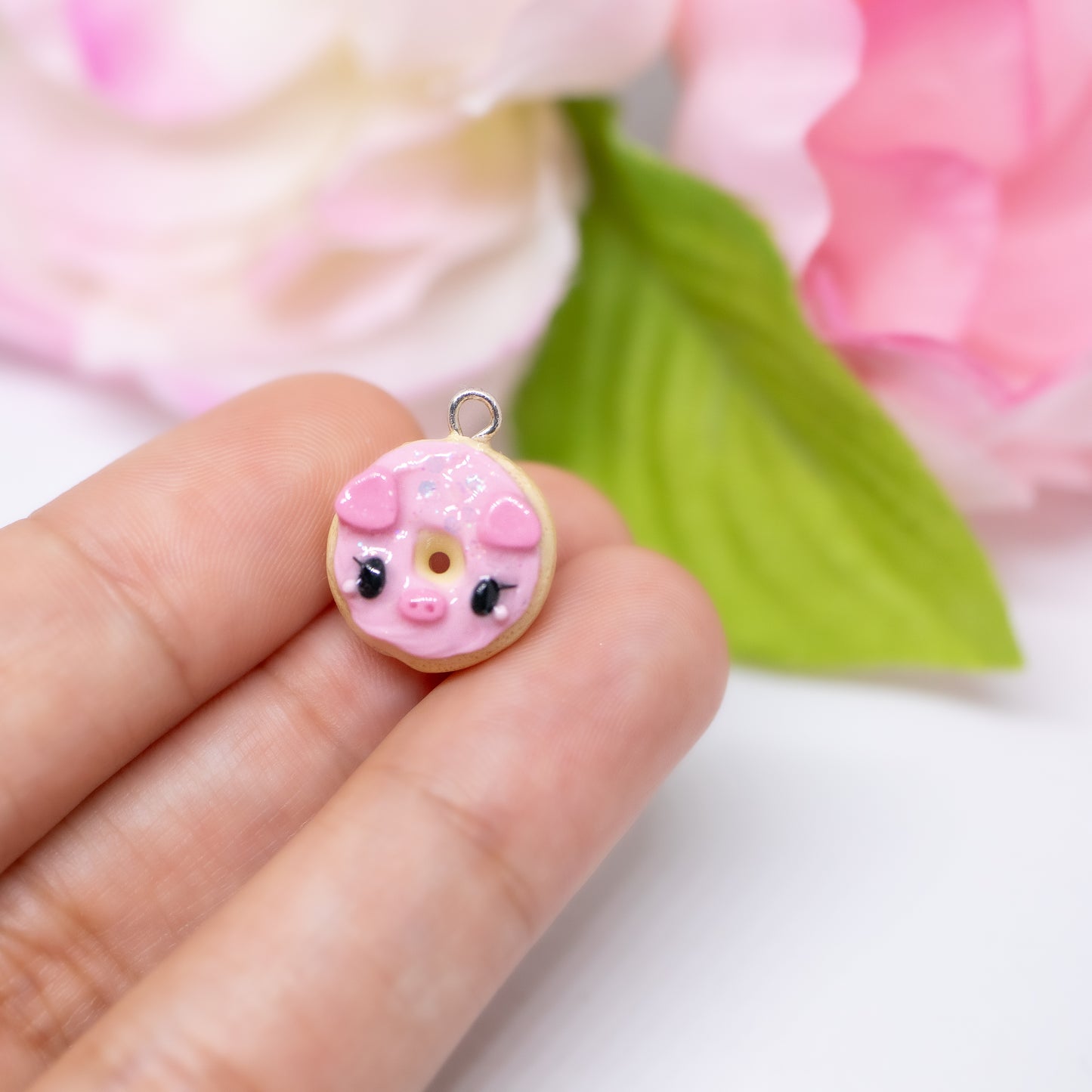 Pig Donut Polymer Clay Charm