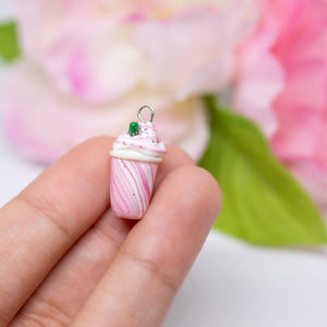 Strawberry Frappuccino Polymer Clay Charm