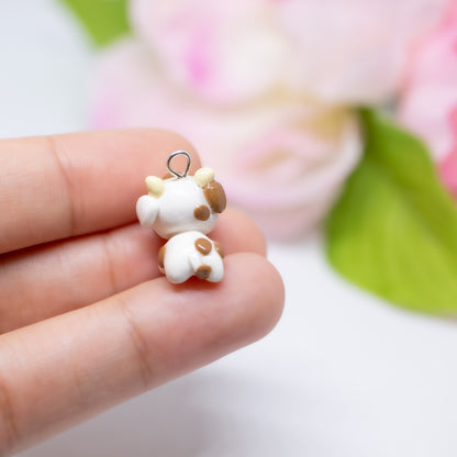 Brown Spots Cow Polymer Clay Charm