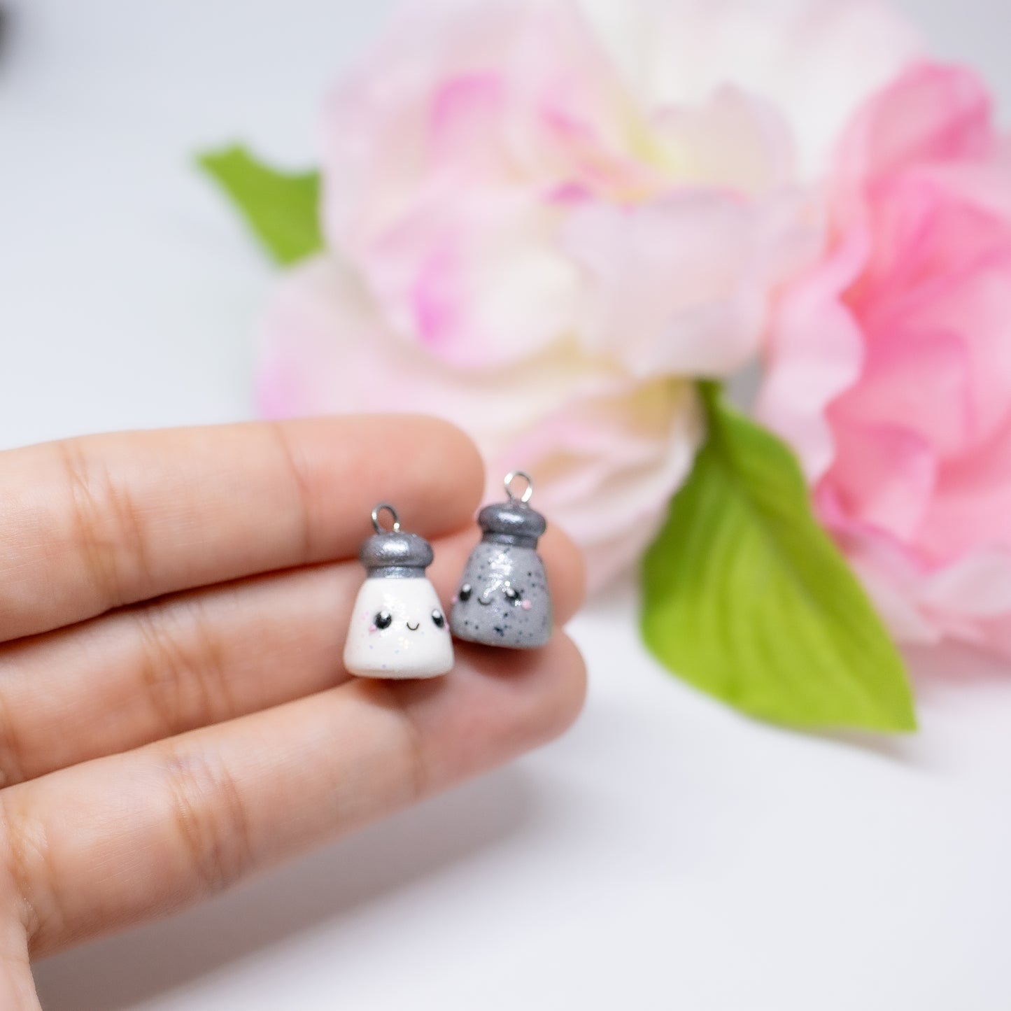 Salt and Pepper Shakers Matching Friendship Polymer Clay Charms