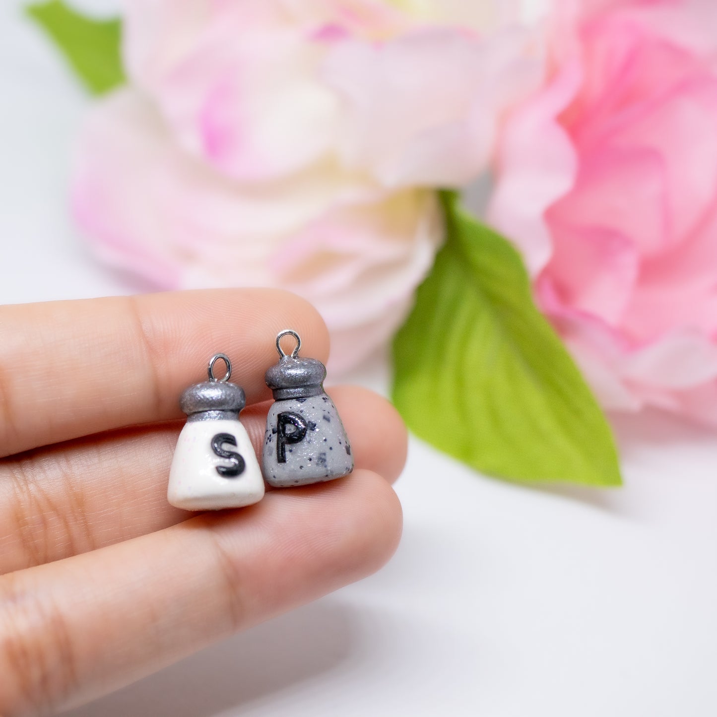 Salt and Pepper Shakers Matching Friendship Polymer Clay Charms