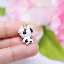 Load image into Gallery viewer, Black Spots Cow Polymer Clay Charm
