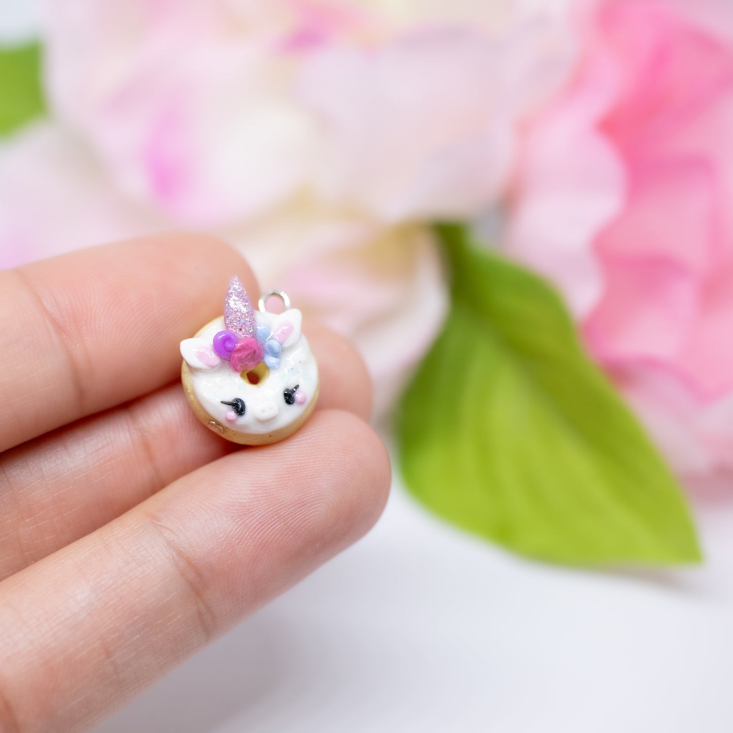 Unicorn Donut Polymer Clay Charm