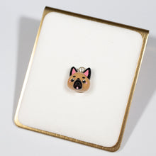 Load image into Gallery viewer, Cute and simple German shepherd charms! These little charms have blushing cheeks and a tongue that sticks out. 
