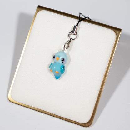 Blue Budgie Polymer Clay Charm