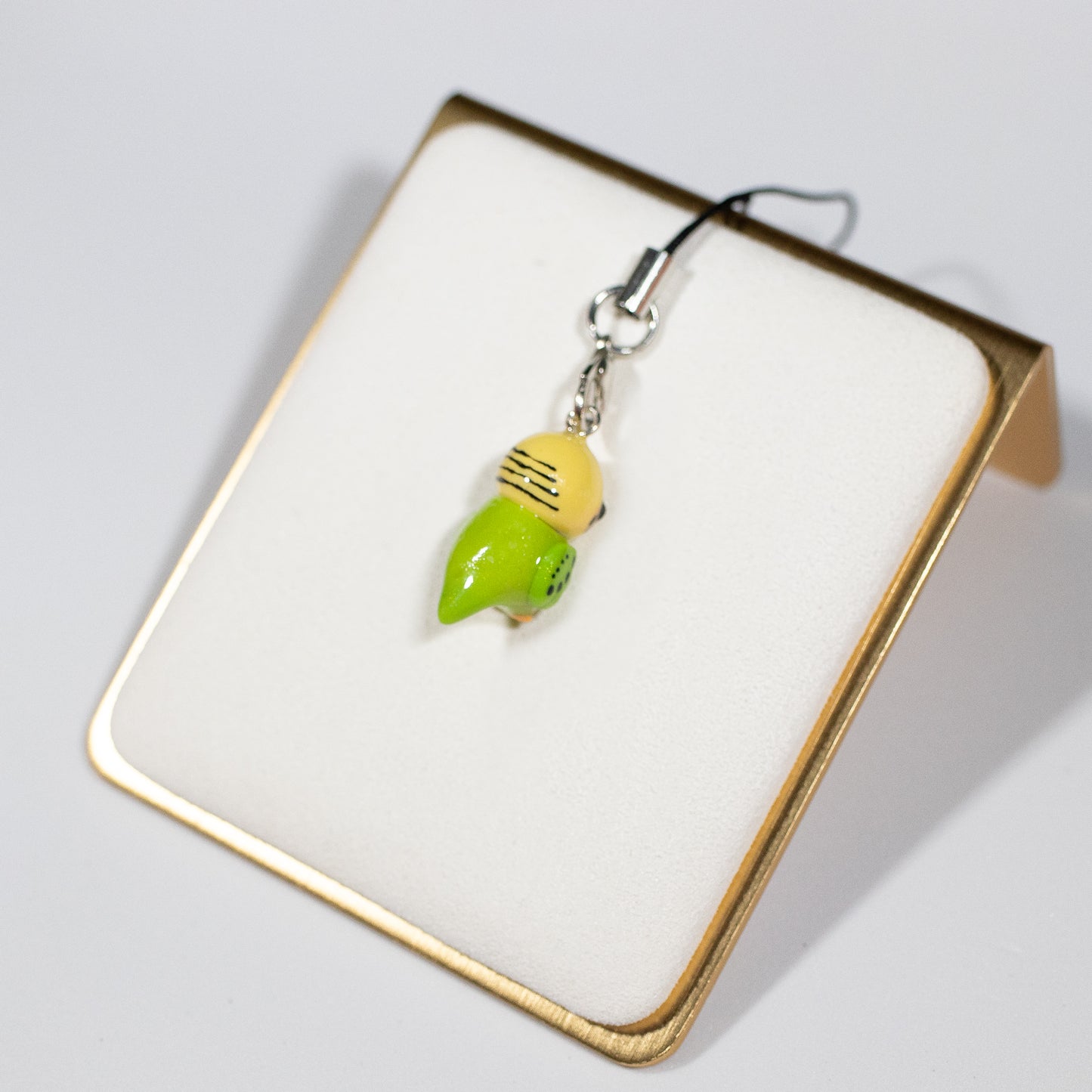 Green Budgie Polymer Clay Charm