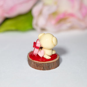 Small Doggy Valentine Figurine - Polymer Clay Figurine