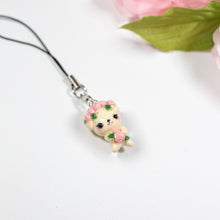 Load image into Gallery viewer, Pink Rosy Valentine Pup - Polymer Clay Charm
