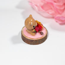 Load image into Gallery viewer, Large Brown Bear Valentine Figurine - Polymer Clay Figurine
