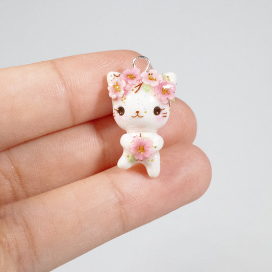 Cherry Blossom Kitty Charm