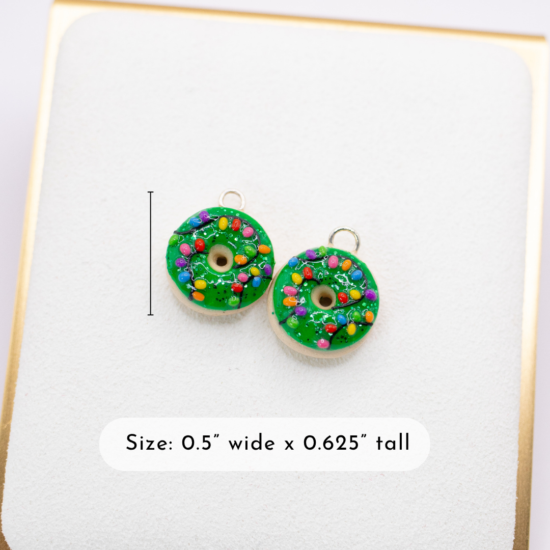 Lights - Christmas Donut Clay Charm | Stitch Marker
