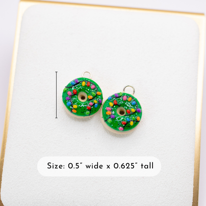 Lights - Christmas Donut Clay Charm | Stitch Marker