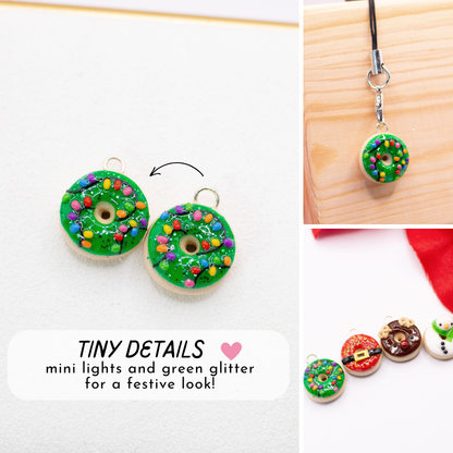 Lights - Christmas Donut Clay Charm | Stitch Marker