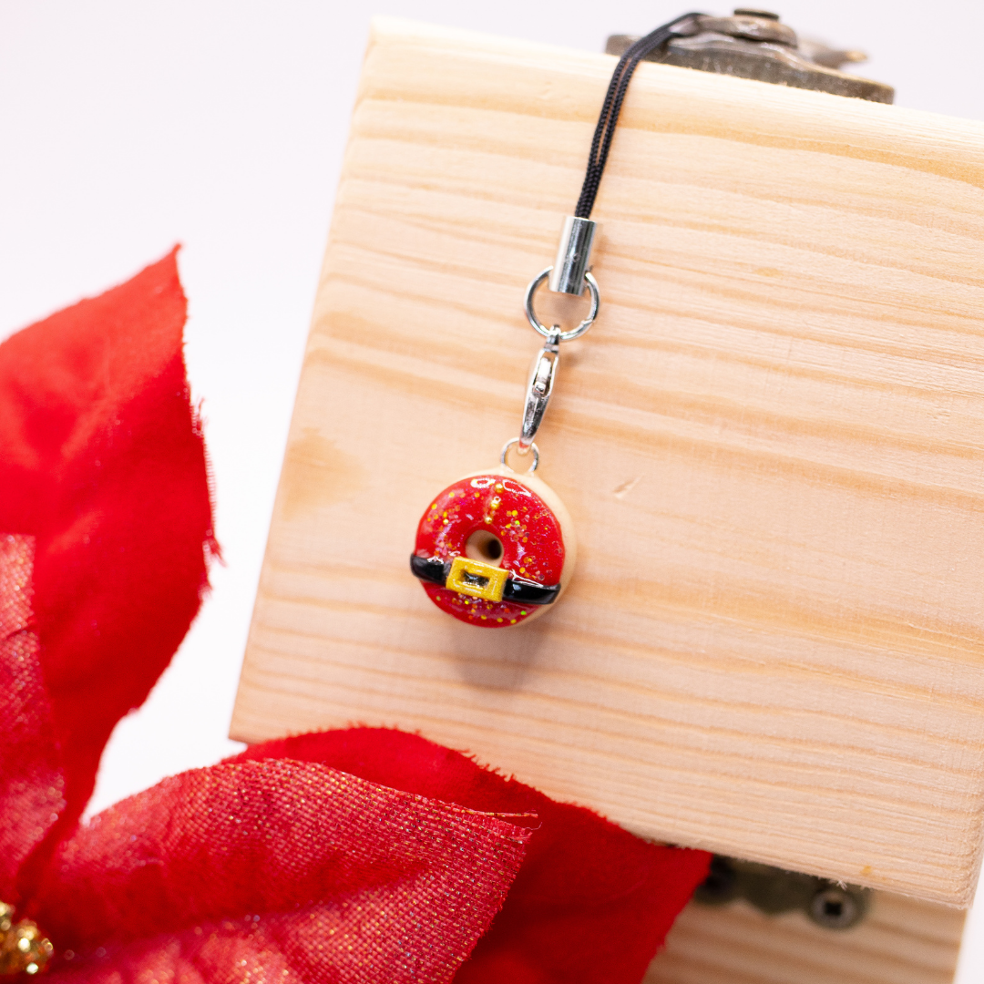 Santa's Belt - Christmas Donut Clay Charm | Stitch Marker