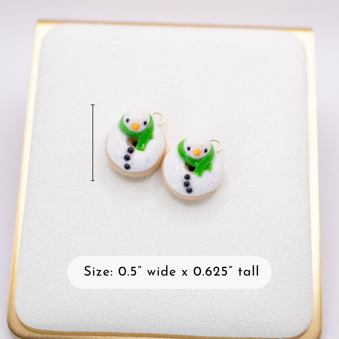 Snowman - Christmas Donut Clay Charm | Stitch Marker