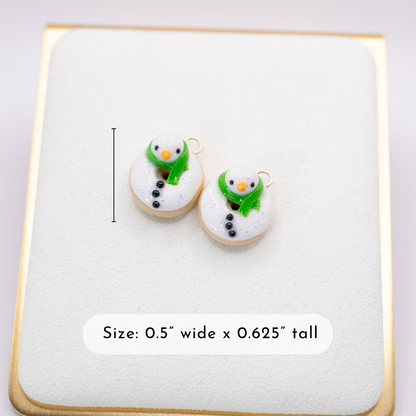 Snowman - Christmas Donut Clay Charm | Stitch Marker