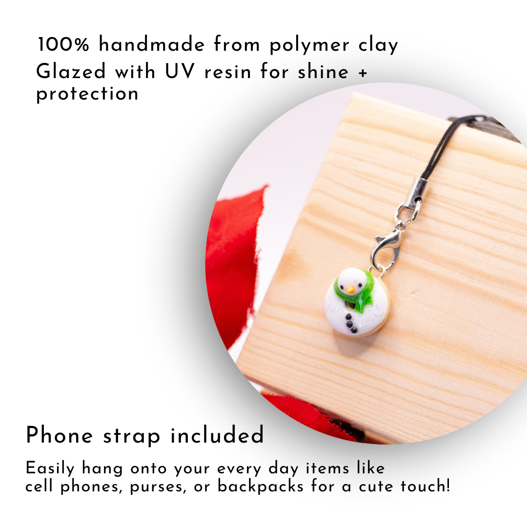 Snowman - Christmas Donut Clay Charm | Stitch Marker