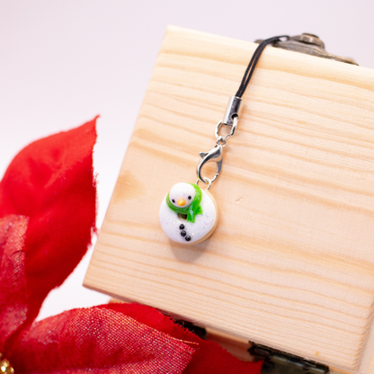 Snowman - Christmas Donut Clay Charm | Stitch Marker