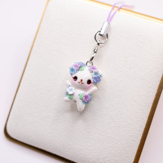 Summer Blues Floral Bear Charm