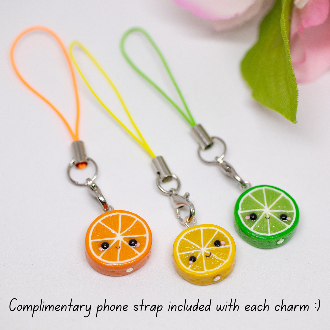 Lemon Lime Orange Matching Friendship Polymer Clay Charms (3 styles available)