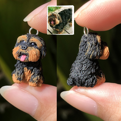 Custom Pet Portrait Dog Full Body Polymer Clay Charm