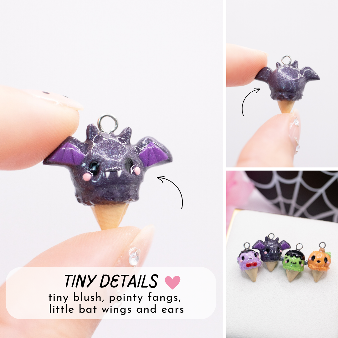Bat Ice Cream Clay Charm