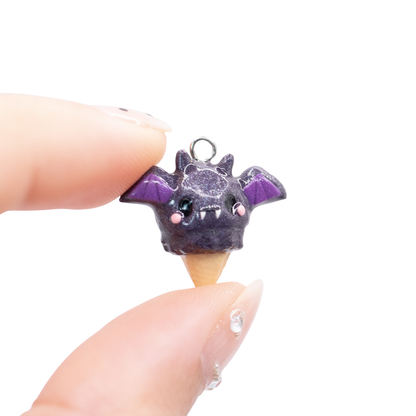 Bat Ice Cream Clay Charm
