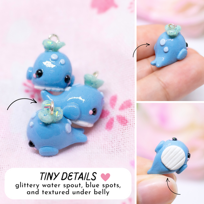 Blue Whale Polymer Clay Charm