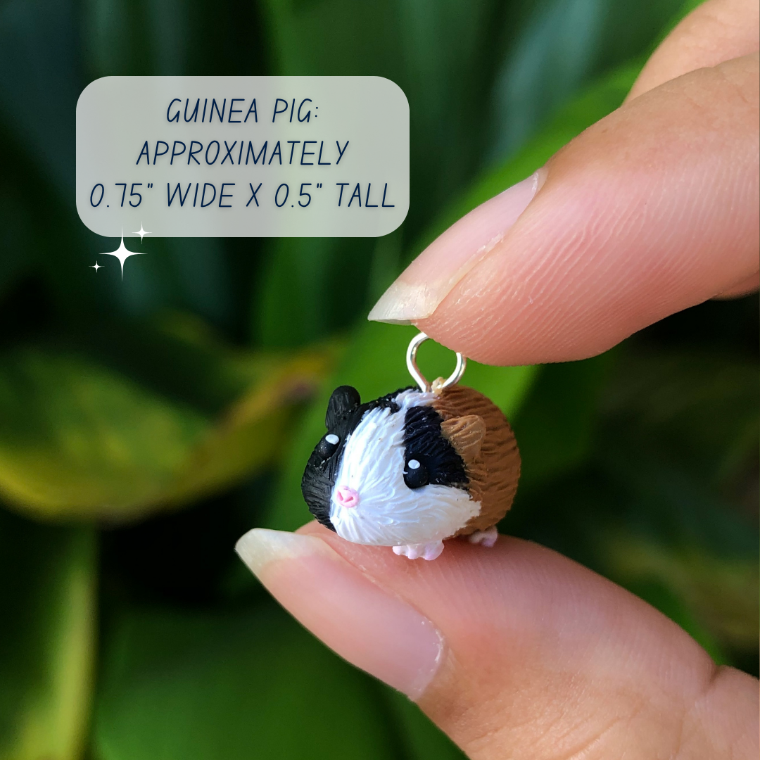 Custom Pet Portrait Bunny/Guinea Pig Polymer Clay Charm