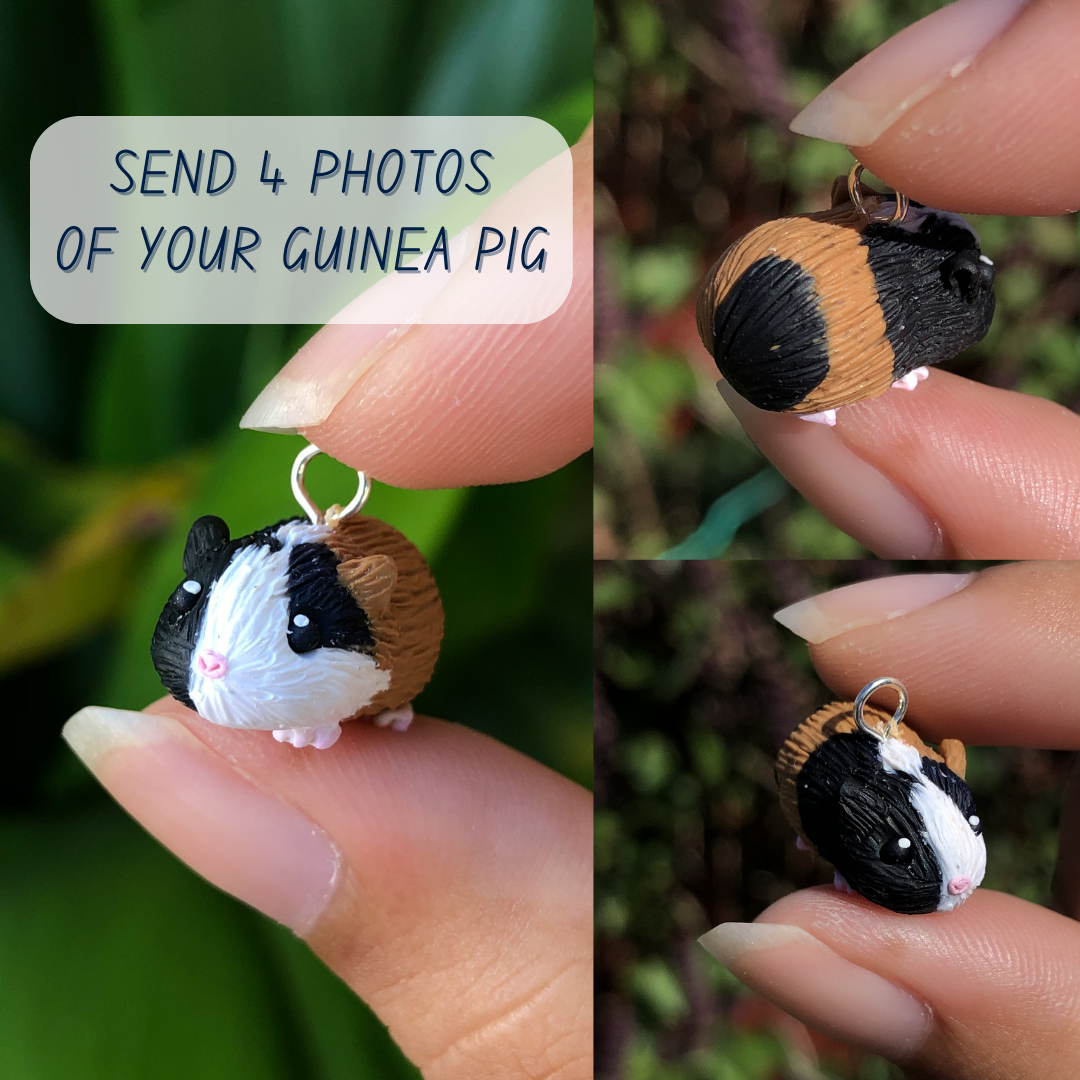 Custom Pet Portrait Bunny/Guinea Pig Polymer Clay Charm