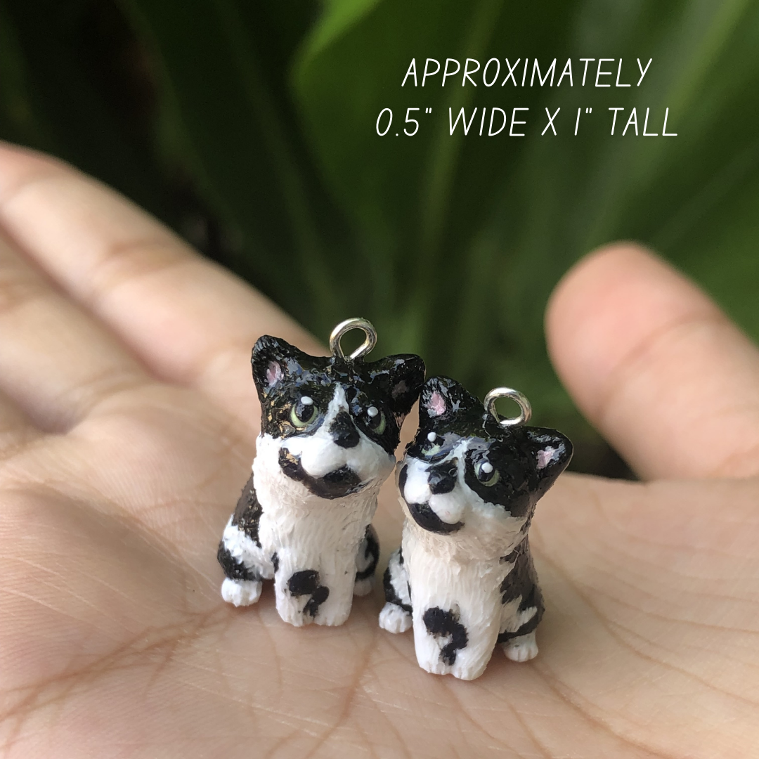 Custom Pet Kitty Full Body Polymer Clay Charm